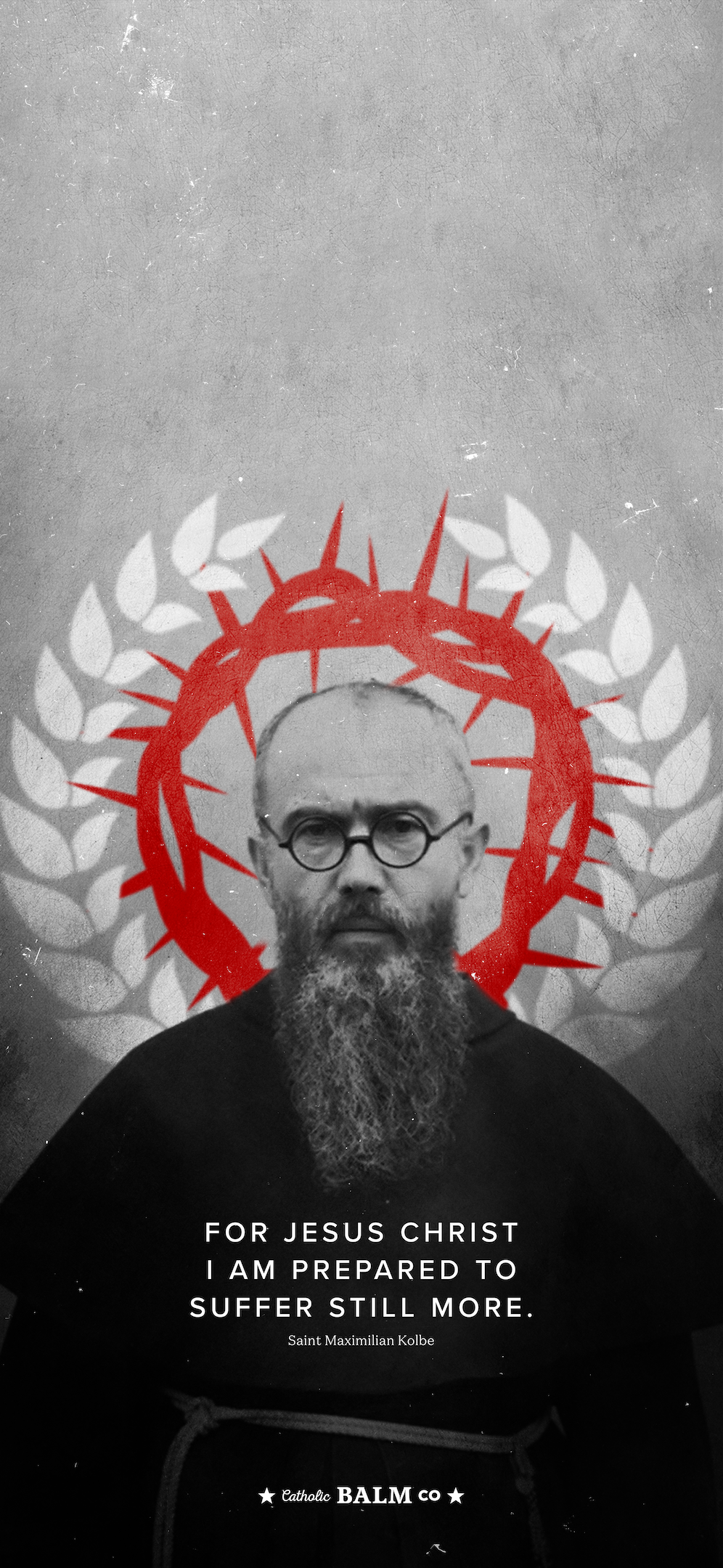St Maximilian Kolbe Two Crowns Wallpaper